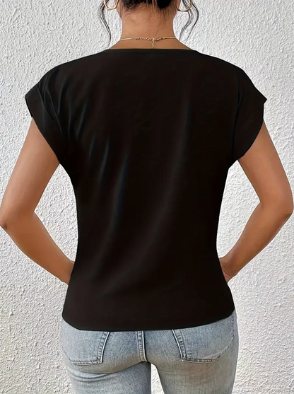 Chic V Neck Women's Casual Top