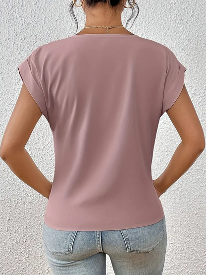 Chic V Neck Women's Casual Top