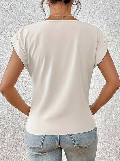Chic V Neck Women's Casual Top