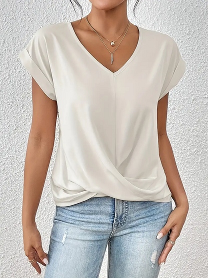 Chic V Neck Women's Casual Top