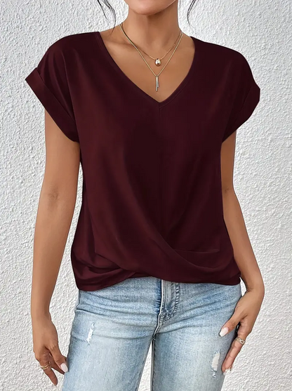 Chic V Neck Women's Casual Top
