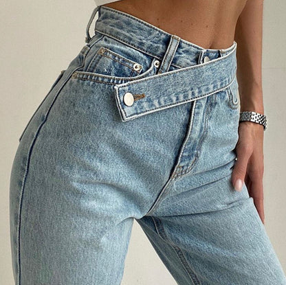 Women's Soft High Waisted Straight Leg Jeans
