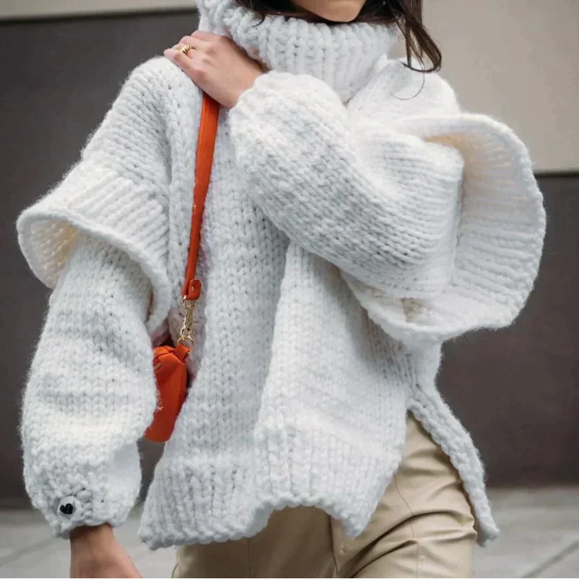 Warm Oversized Crew Neck Winter Sweater