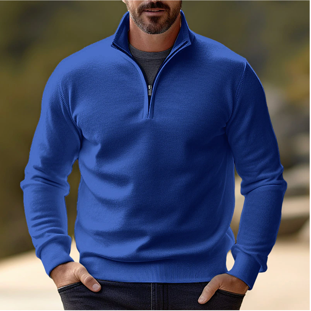 Relaxed Fit Crew Neck Pullover Sweater - OutfitLondon