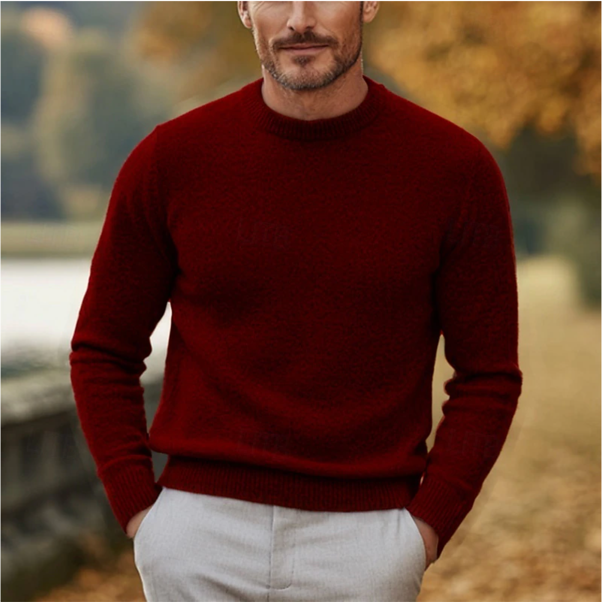 Warm Crew Neck Men's Wool Sweater