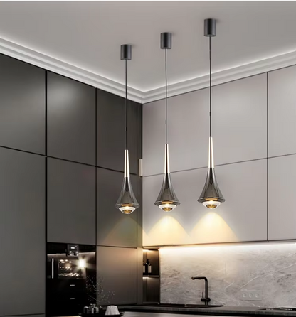 Sleek Glass Drop Ceiling LED Light Fixture