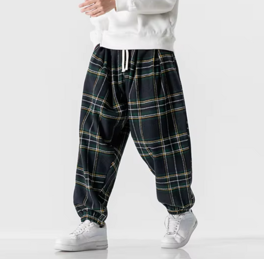 Men's Plaid Sweatpants Soft Breathable Adjustable Waist - OutfitLondon