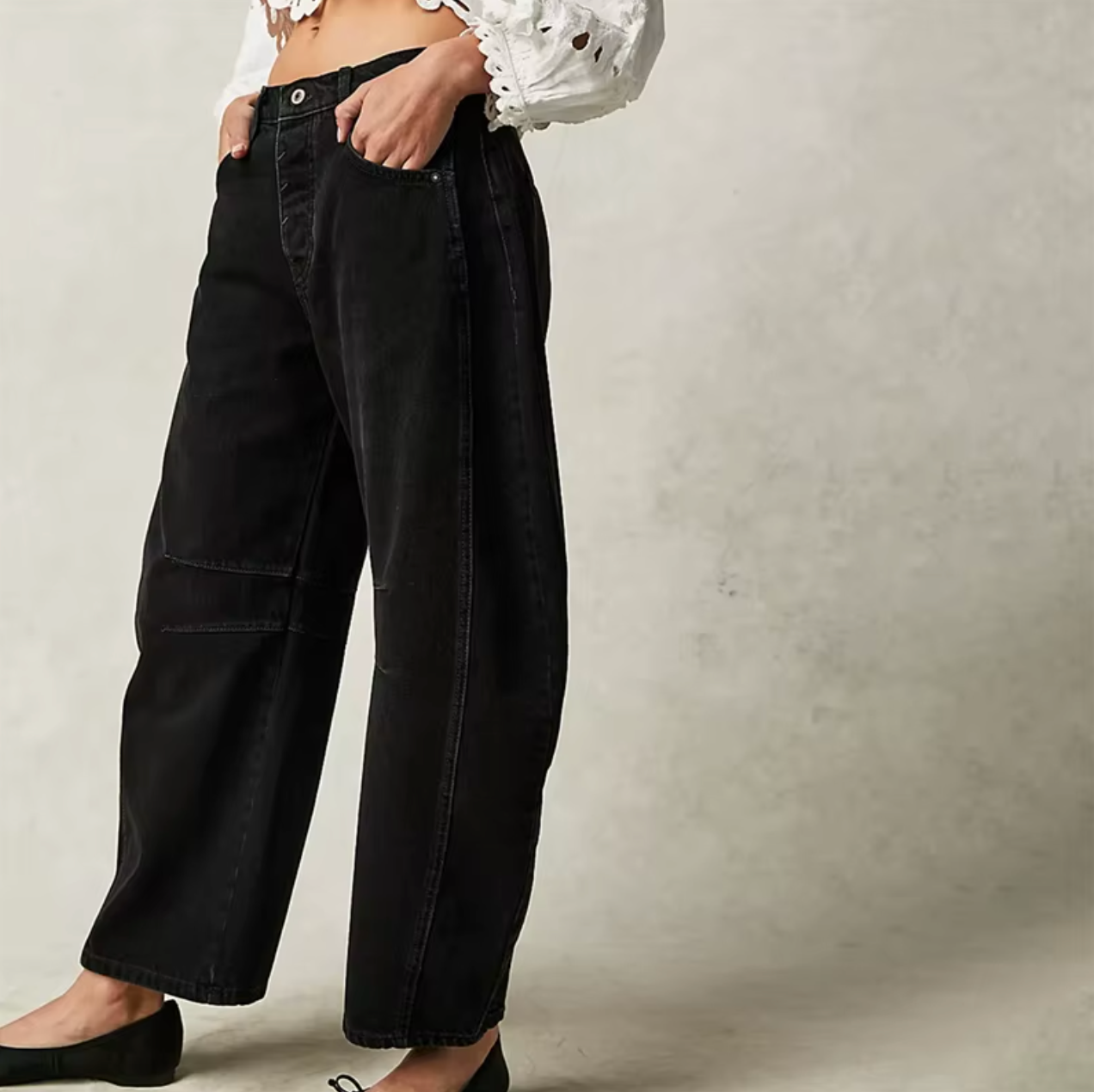 Women's Wide Leg Jeans Breathable Stretch Denim Comfort Blue