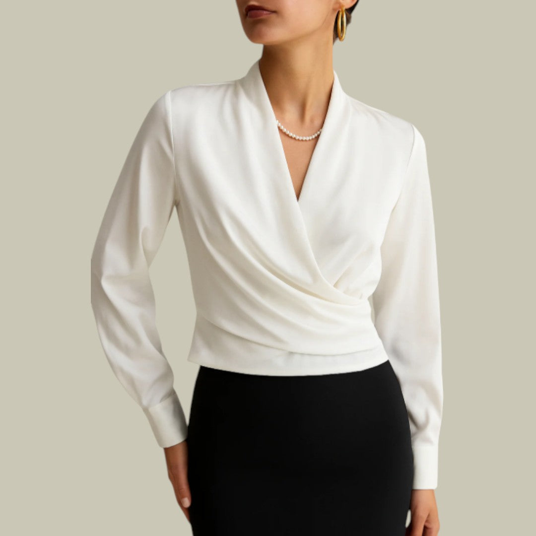 Classic Fit V-Neck Wrap Top