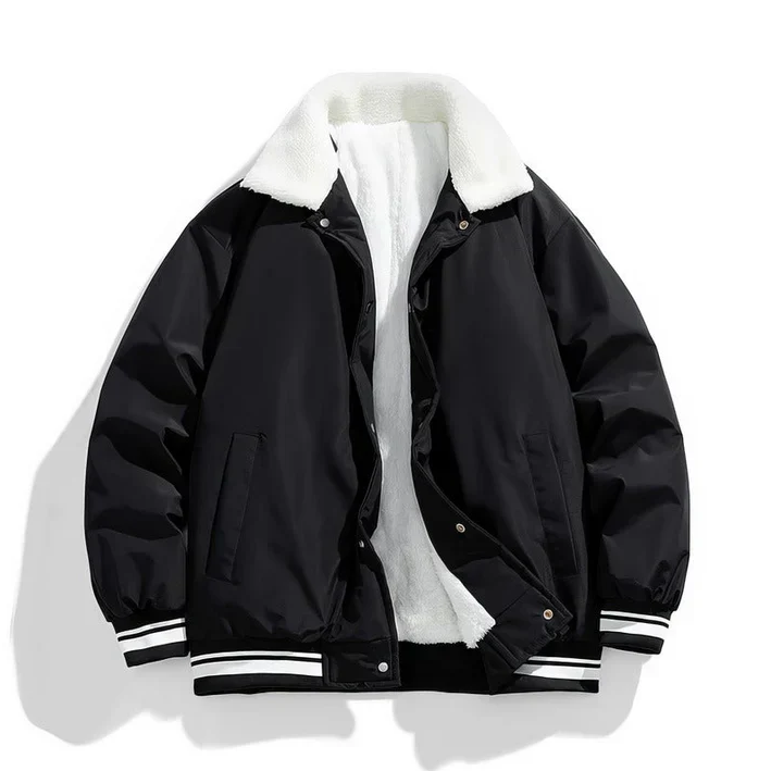 Men's Thick Fleece Lined Winter Coat: Warm & Durable