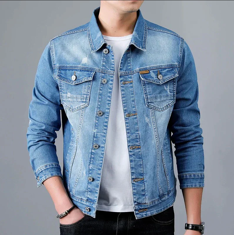 Men's Classic Distressed Denim Jacket