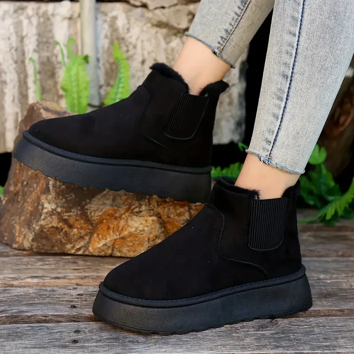Warm Women's Fur Lined Ankle Boots - OutfitLondon