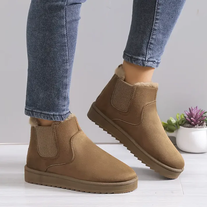 Warm Women's Fleece Ankle Boots - OutfitLondon