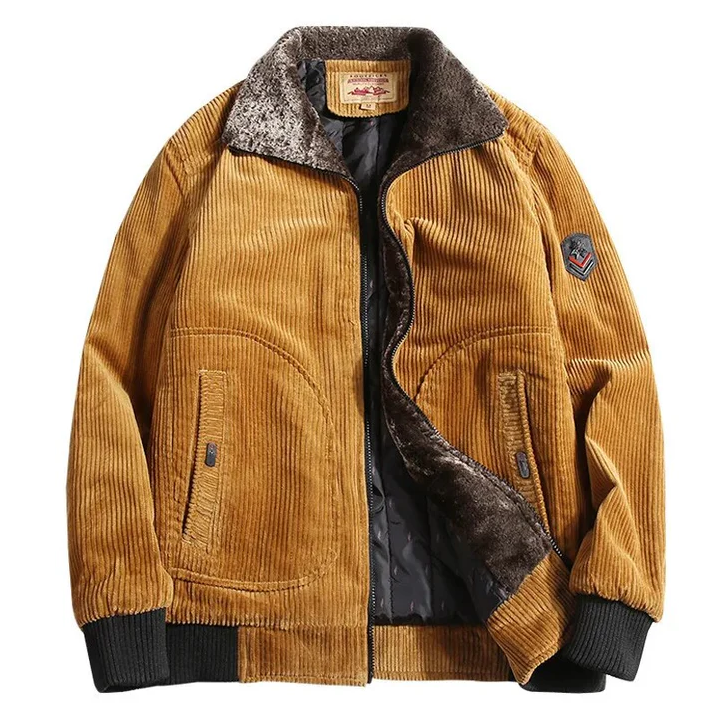 Warm Men's Corduroy Winter Coat - OutfitLondon