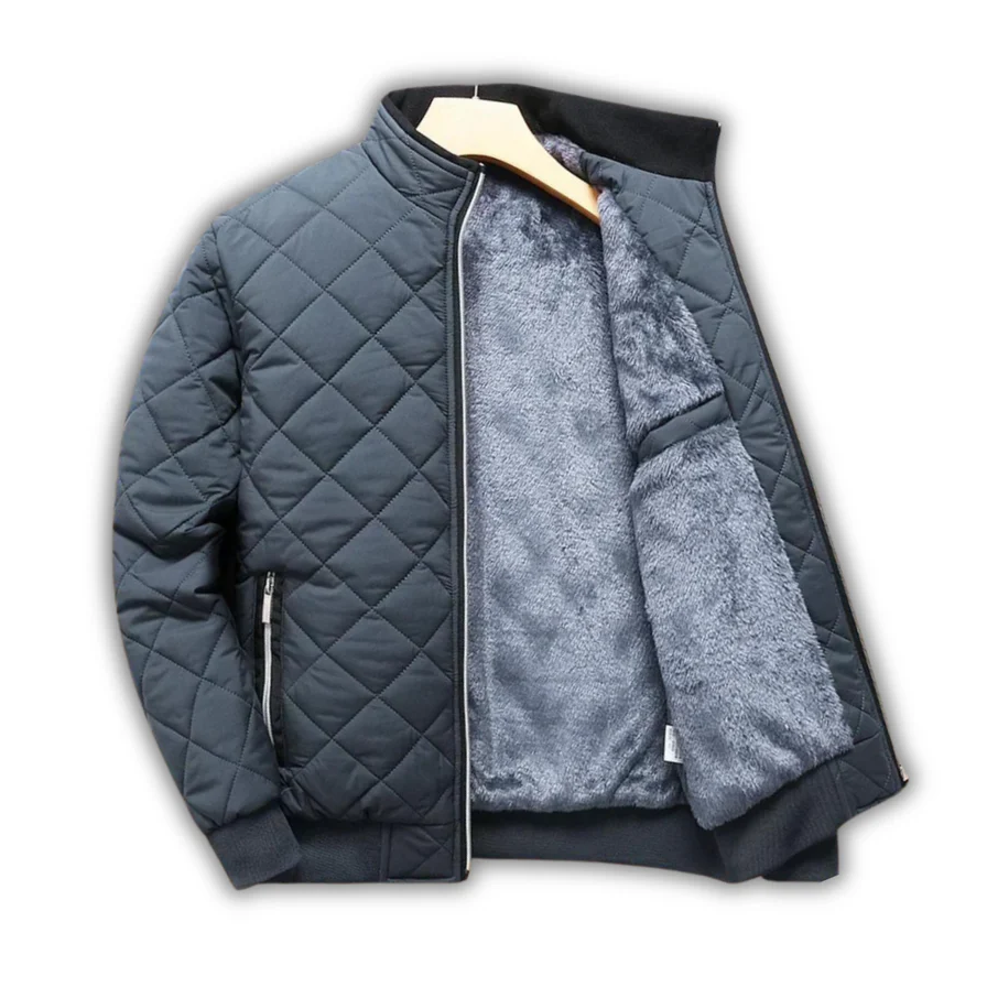 Warm Insulated Quilted Mens Coat - OutfitLondon