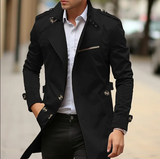 Men's Classic Spring Trench Coat: Stylish Fit - OutfitLondon