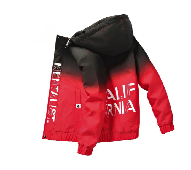 Men's Gradient Jacket: Faded Color Block Style