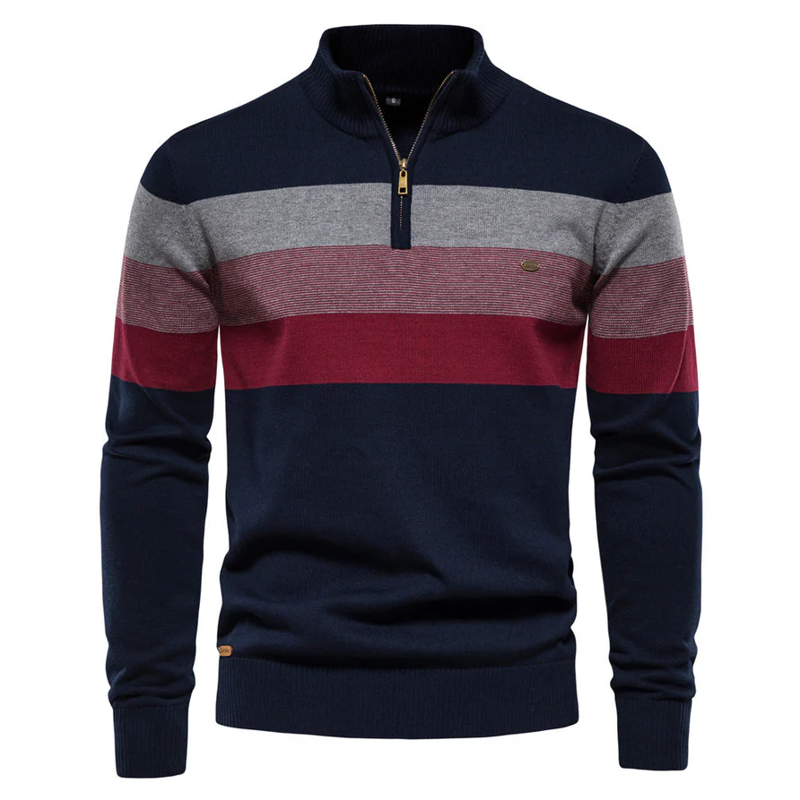 Premium Mens Striped Knit Sweater