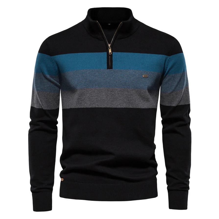 Premium Mens Striped Knit Sweater