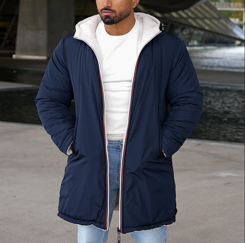Men's Reversible Thermal Two Tone Parka Jacket