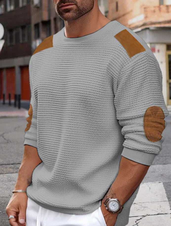 Men's Warm Waffle Pattern Sweater
