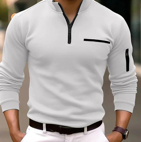 Men's Classic Quarter Zip Polo Shirt