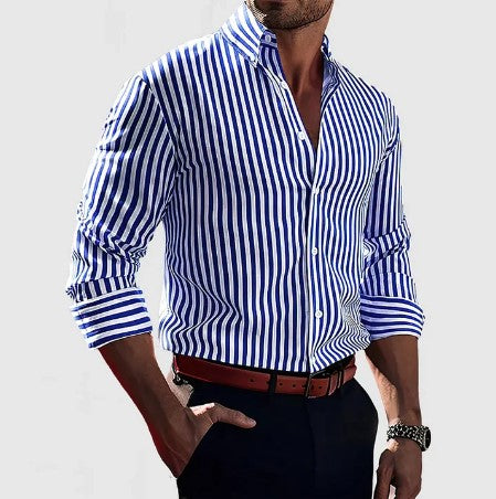 Classic Striped Casual Shirt - OutfitLondon