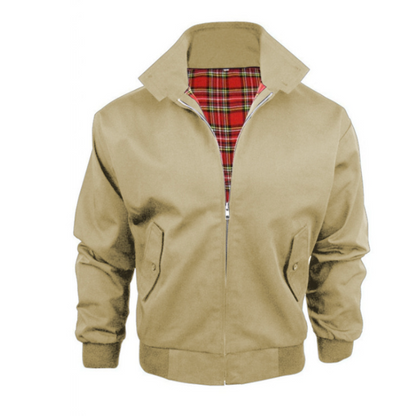 Classic Plaid Bomber Jacket For Men