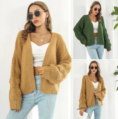 Cozy Long Sleeve Women's Knit Sweater - OutfitLondon