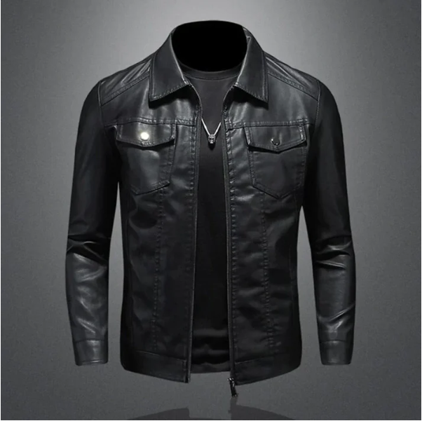 Classic Brown Genuine Leather Biker Jacket - OutfitLondon