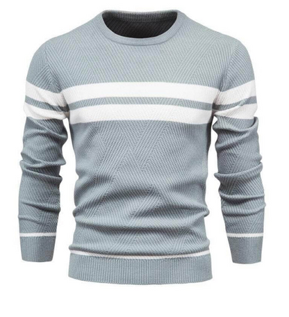 Soft Warm Striped Crew Neck Jumper