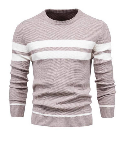 Soft Warm Striped Crew Neck Jumper