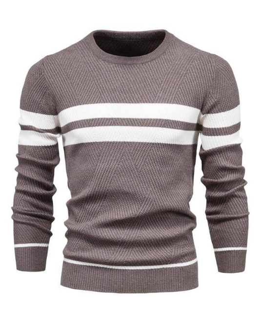 Soft Warm Striped Crew Neck Jumper