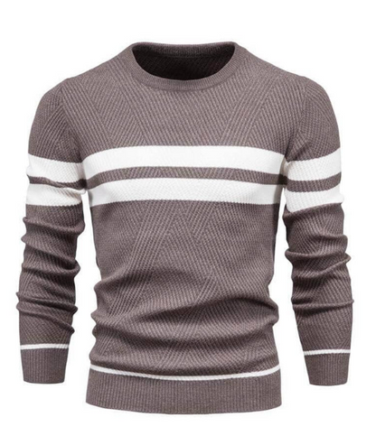 Soft Warm Striped Crew Neck Jumper