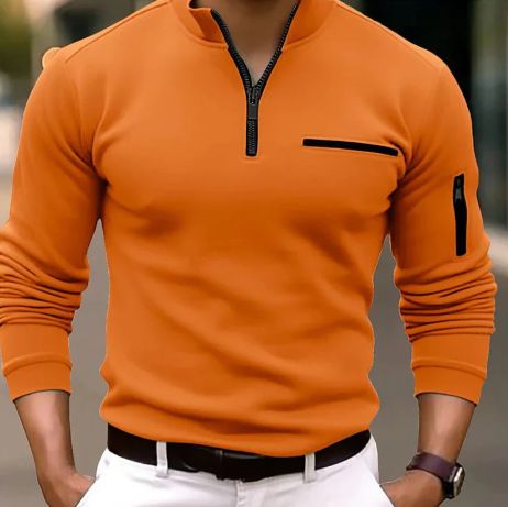 Men's Classic Quarter Zip Polo Shirt