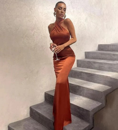 Elegant Silk Formal Dress for Ladies - OutfitLondon