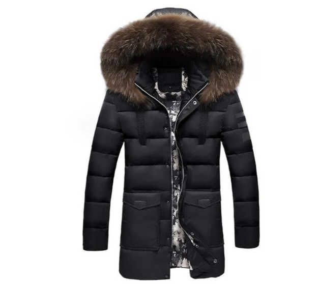 Men's Warm Faux Fur Lined Winter Jacket