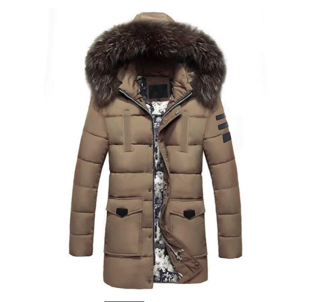 Men's Warm Faux Fur Lined Winter Jacket