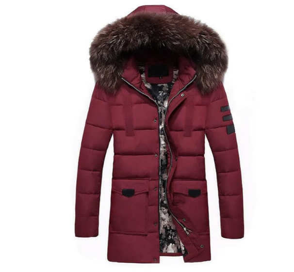 Men's Warm Faux Fur Lined Winter Jacket
