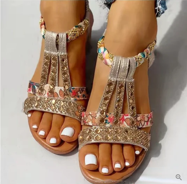 Comfortable High Heel Wedge Sandals - OutfitLondon