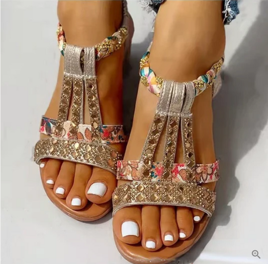 Comfortable High Heel Wedge Sandals - OutfitLondon
