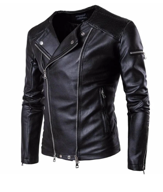 Artificial Leather Biker Jacket Torino - OutfitLondon