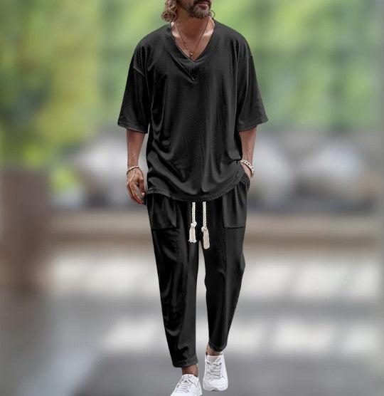 Classic Cotton Shirt and Pants Set - OutfitLondon