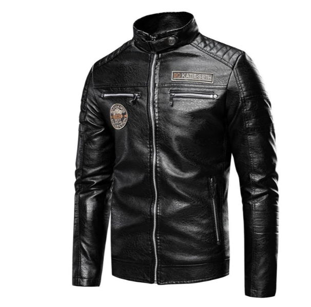 Rugged Distressed Leather Biker Jacket