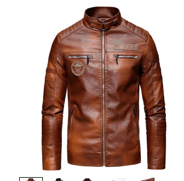 Rugged Distressed Leather Biker Jacket