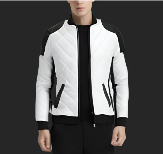 Warm Padded Biker Jacket for Men - OutfitLondon