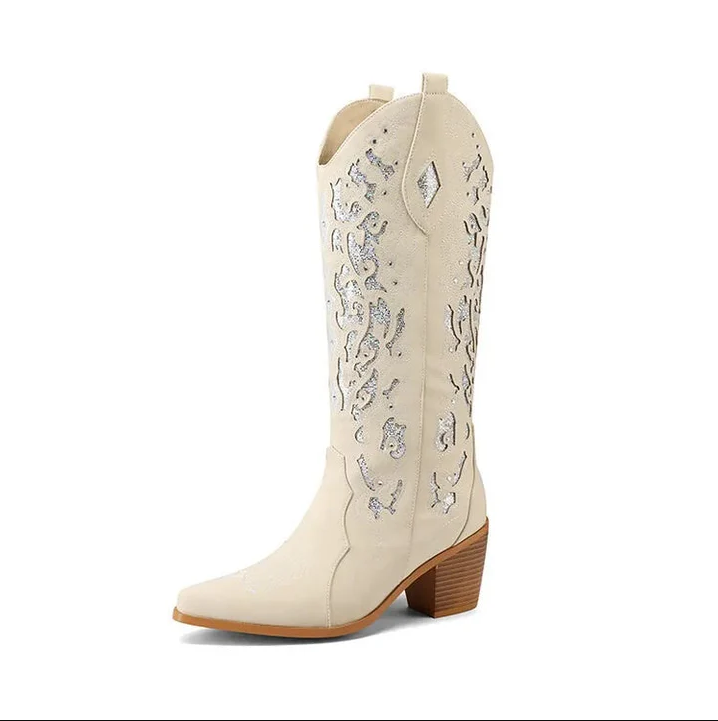 Stylish Western Low Heel Ankle Boots