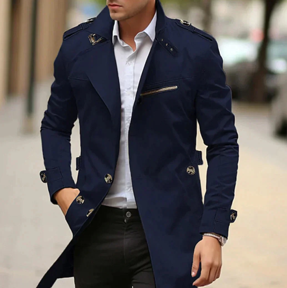 Men's Classic Water Repellent Slim Trench Coat