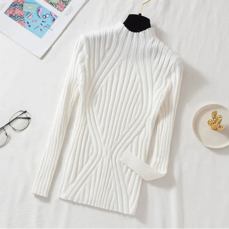 Women's Soft Roll Neck Long Sleeve Sweater