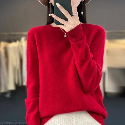 Premium Women's Merino Wool Crew Neck Sweater